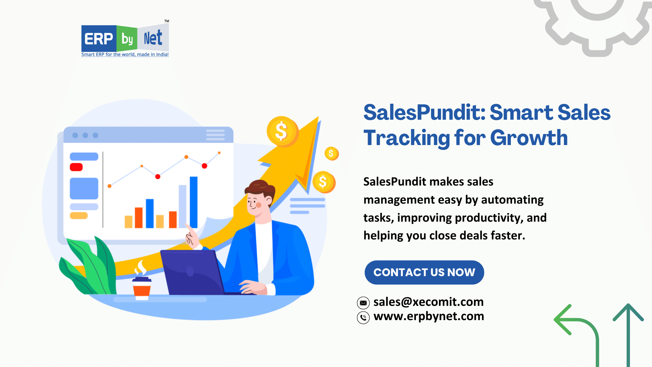 SalesPundit dashboard showing real-time sales tracking, lead management, and automated CRM tools for business growth