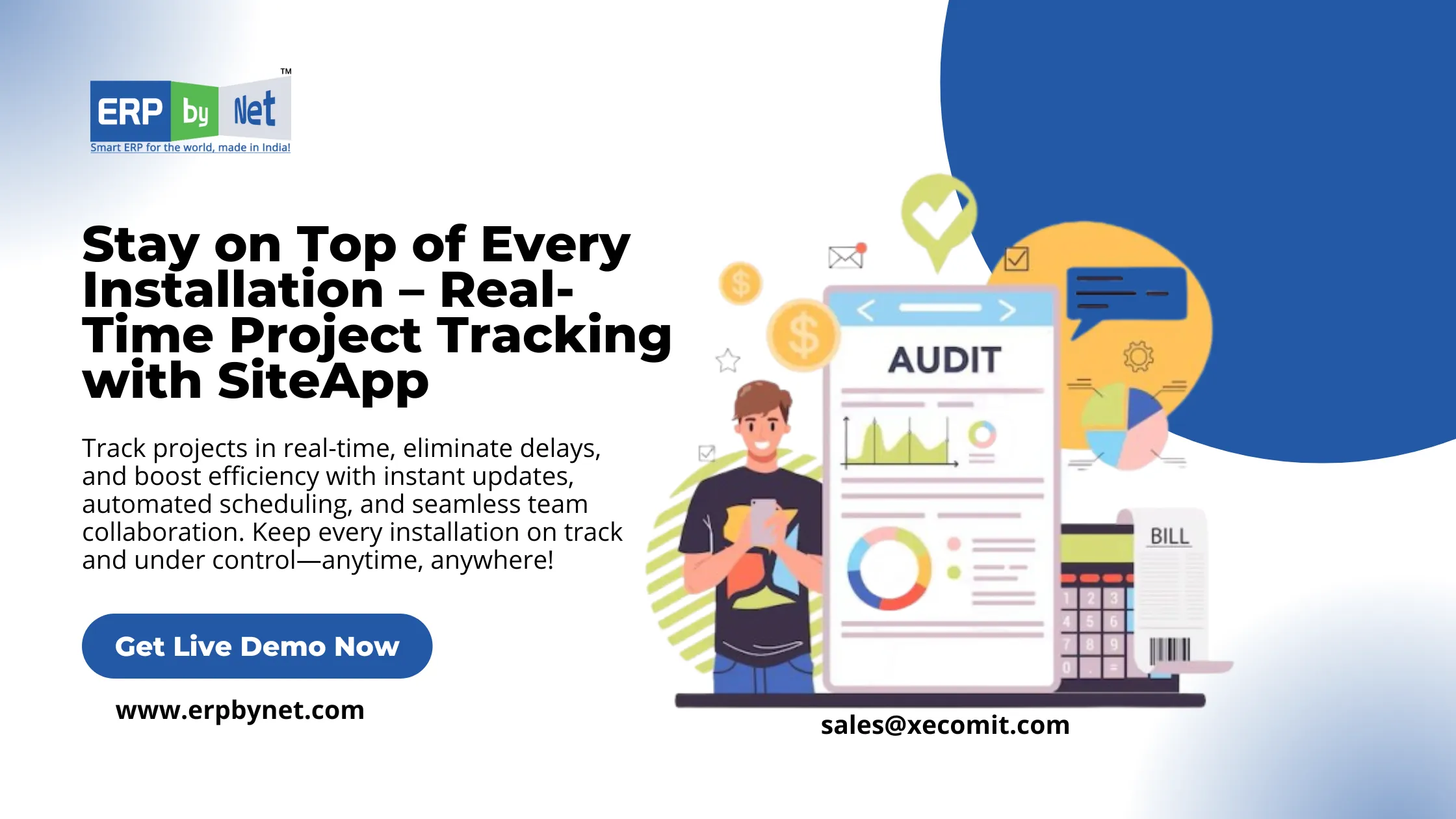 Real-time installation tracking dashboard with SiteApp for field service teams