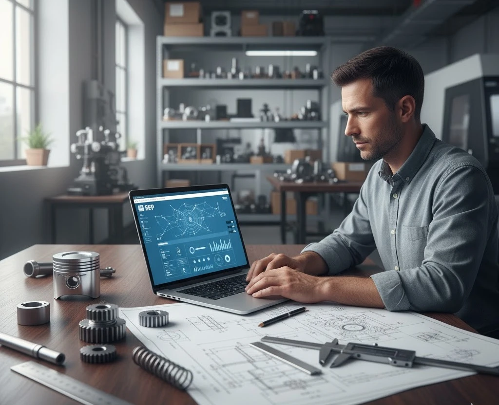 ERP system dashboard enhancing engineering industry operations and growth.